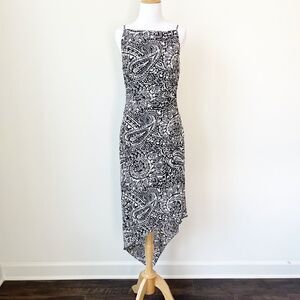 David Meister asymmetrical dress/ side ruching